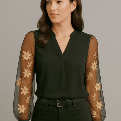 Blusa floreale-brillante ed elegante – perfetta per la primavera